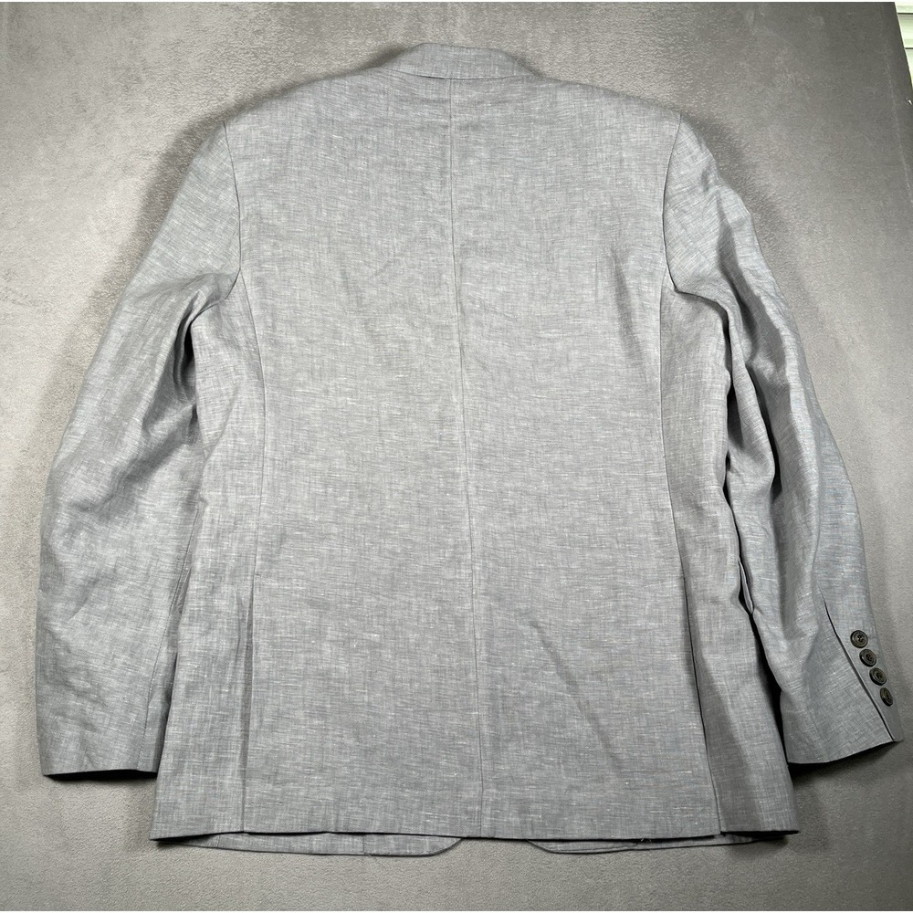 NWT-Tasso Elba Blazer Mens M Grey 100% Linen Sport Coat Jacket Island Summer - Picture 6 of 9